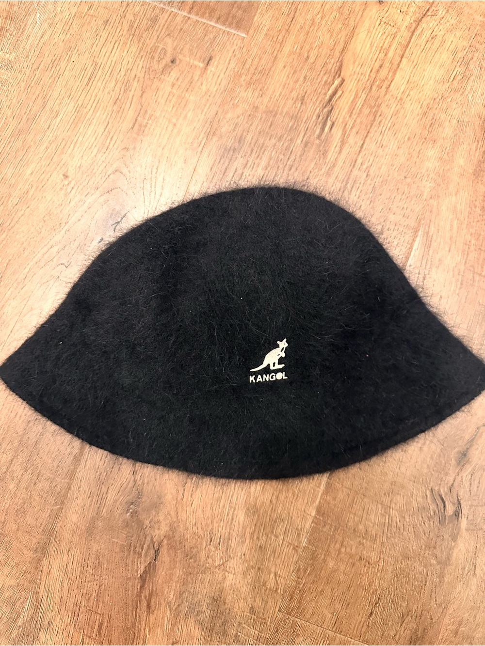 Kangol black bucket hat 100% angora black